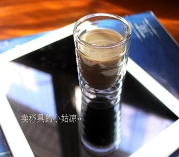Nemokamas pristatymas 2016 mm naujokų Nespresso 2VNT/Daug Dvigubos Sienelės Kavos Stiklo Puodelis Puodelis Po Arbatos Gėrimo Taurės 85ml