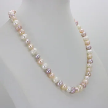 Nemokamas pristatymas 8-9mm Natūralius Įvairių Spalvų akoya dirbtiniu būdu išaugintų perlų vėrinį 18