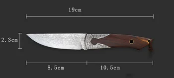 Nemokamas pristatymas Rankų darbo Damasko plieno Medžioklės Peilis Kempingas Išgyvenimo Peilis Fiksuotais Ašmenimis Taktinis Peilis medienos rankena