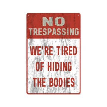 No Trespassing Pasirašyti Įspėjimas Metalo Pasirašyti Vaizdo Stebėjimo Pasirašyti 20X30CM Sienų Dekoras Kieme Pasirašyti Įrašo Metalo Ženklai