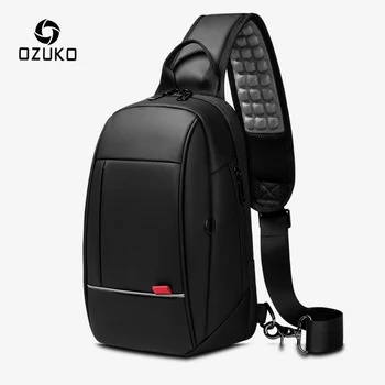 OZUKO Vyrų USB Įkrovimo Vandeniui Krūtinės Pack 9.7
