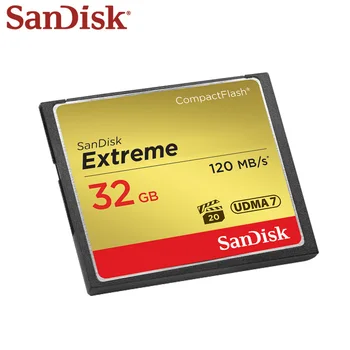 Originalios SanDisk Extreme Atminties Kortelė 32GB 64GB Max Skaityti Greitis 120M/s CF Kortelė Flash Kamera, Atminties Kortele 128 GB