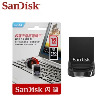 Originalios SanDisk Ultra Fit USB 3.1 Flash Drive 16GB 32GB 64GB Memory Stick 128GB 256 GB Flash Diską, USB Pen Drive 130 MB/s, U Disko
