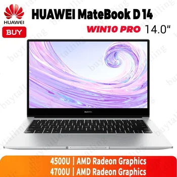 Originalus HUAWEI MateBook D 14 Nešiojamas 14 colių AMD Ryzen r5-4500U/r7-4700U 16GB DDR4 512 GB SSD pirštų Atspaudų ID Windows 10 Pro Engli