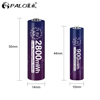 PALO originalią Įkraunamą 1,5 V AA Li-ion Baterijos AA+1,5 V AAA tipo įkraunamos AAA baterijos ličio baterijos 1,5 V kroviklis