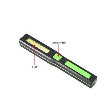 PELĖDA led nešiojamų plastiko worklight magnetinio cob darbo žibintas atsparus vandeniui naudoti 3*AAA baterijos, šviesos, 3 režimai 1000LM su rašikliu įrašą