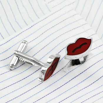 Papuošalai marškinėliai Mados cufflink moterims, Raudonos spalvos lūpų Manžetai nuorodą Didmeninė Mygtuką Emalio Prabangių Vestuvių Vyrų Nemokamas Pristatymas