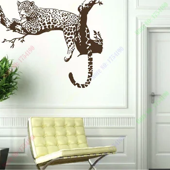 Parduodamas Naujas Didelis Tigras, Leopardas Medžio Nuimamas vinilo sienos lipdukas namų decaration Gyvūnų Sienų dekoras dailės freskos