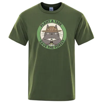 Pasodink Medį Išsaugoti Miško Sporto marškinėliai Vyrams 2020 Metų Vasaros Medvilnės Marškinėliai Mano Kaimynas Totoro Viršūnes Japonų Anime Marškinėlius Derliaus