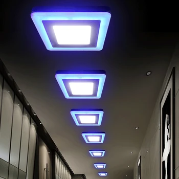 Paviršiaus Sumontuoti Led Panel Šviesos Balta Mėlyna Dual Spalvos, Apvalios Lempos vidaus Led Lubų Šviesos diodų (LED) Apšvietimo Namų Dekoro