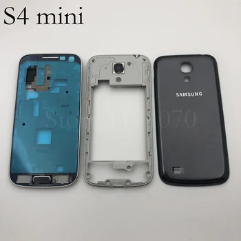 Pilnas Korpusas Case For Samsung Galaxy S4 Mini i9190 i9195 i9192 Priekinį Bezel Viduryje Kadro baterijos dangtelis dangtelis