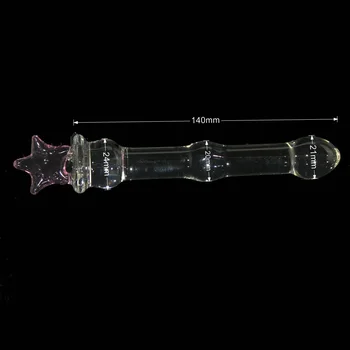 Pink Star Stiklo butt plug analinio sekso žaislus moteris lesbiečių G SPOT trykšti Menisko Krištolo KAROLIUKAI GĖJŲ analinis prostatos stimuliatorius išangę