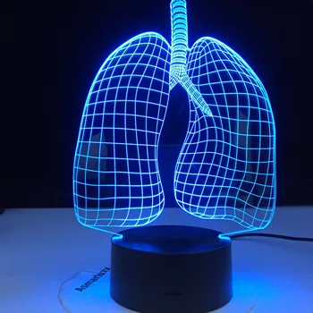 Plaučių Formos naktinė lempa Nuotolinio Valdymo 3D Iliuzija Led Nakties Šviesos Lempos Pav Miegamojo Puošimas Stalo Lempos Dropshipping 2020 Dovana