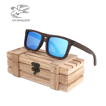 Poliarizuoti akiniai nuo saulės su Natūralios medinės akiniai nuo saulės, Rėmeliai bambuko Ruda saulės akiniai vyrų /moterų prabangių senovinių UV400 akiniai nuo saulės