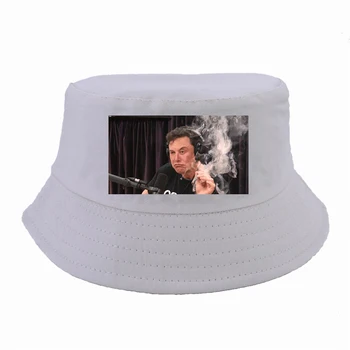 Pop Vyrai Moterys Spausdinti Elon musk rūkymas kibirą skrybėlių mados Vasaros Kibirą Skrybėlės Unisex žvejys kepurės panama kibirą bžūp gorras