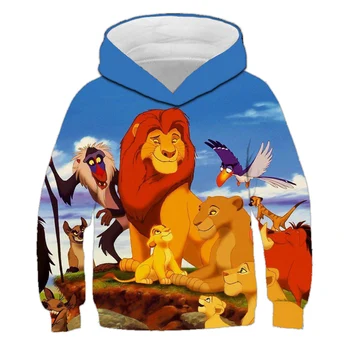 Populiarus anime simba karalius liūtas 3D atspausdintas vaikų drabužiai, drabužiai vyrams, taip pat mergaičių ir vaikų hoodies