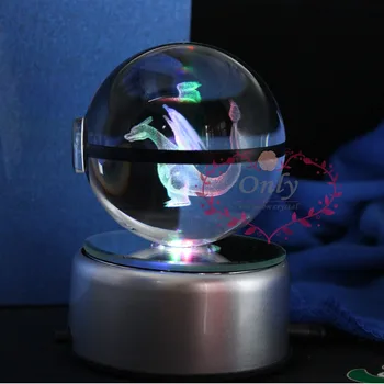 Popullar Poket Kamuolys Žaidimas Charizard 3D Kristalų, Stiklo Kamuolys vaiko Miegamojo Puošimas