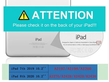 Prabanga Karūna Coque iPad 7th Gen iPad 10.2 Atveju 2019 Smart Auto-Miego PU Odos Stovėti A2200 A2123 Padengti iPad 10.2 Atveju