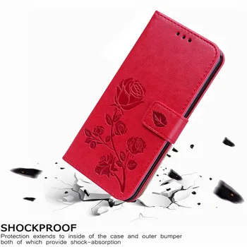 Prabangus Odinis Flip Book Atveju, Huawei SCL-L21 L01 Y6 2016 Garbę 4A Rožių Gėlių Piniginės Stovėti Atveju Telefono Dangtelį Maišelį coque