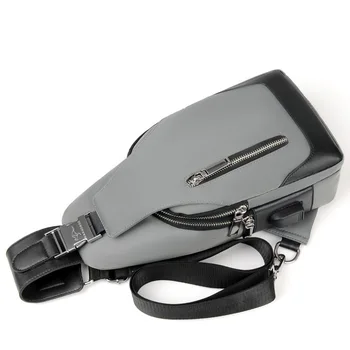 Prekės Krūtinės Pack Vyrams, Atsitiktinis Peties Crossbody Maišelį USB Įkrovimo Krūtinės Krepšys, atsparus Vandeniui Oksfordo Kelionės Sling Bag Krepšys Vyras