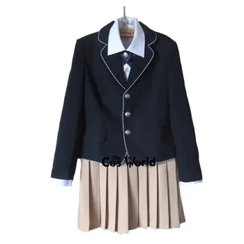 Preppy Stilius Studentų Klasės Japonija JK DK vidurinės Mokyklos Uniformą, Tamsiai Mėlynos Kailis Baltos spalvos Marškinėliai Chaki Sijonu Kostiumai