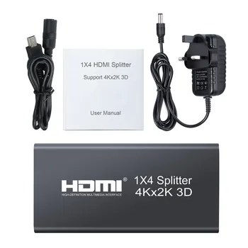 Proster 3D 2k 4K HDMI Splitter 1X4 Hdmi Video Splitter Stiprintuvo 1.4 3D 1-4 iš keitiklis Su Maitinimo Adapteris HDTV DVD