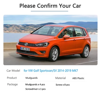 Purvasargių Volkswagen VW Golf Sportsvan SV~2019 Mk7 Guard Splash Atvartais, Automobilių Reikmenys Mudguard Sparnas Mudflap 2016 2018