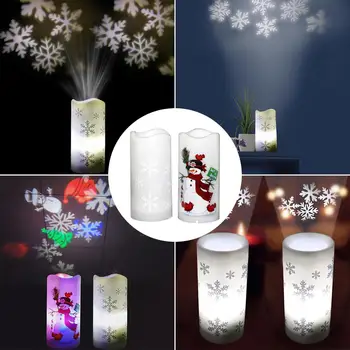 QIFU Snaigės Kalėdų Langą Projekcija, Lempa, Žvakė Kalėdų Papuošalai Kalėdų dekoracijas namams 2020 Naujųjų Metų Dovanos