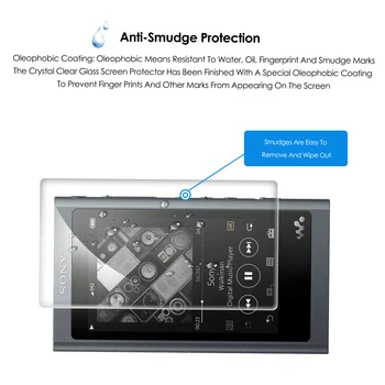 Qosea (2 PAKETAS) Walkman Grūdintas Stiklas Sony NW-A55 Screen Protector 9H Ultra Clear MP3 MP4 Ekrano Apsaugos Anti-scratch