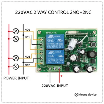 RF Įjungti belaidžio nuotolinio valdymo dc reguliatorius mini 12V 433Mhz relay imtuvo modulis 2 būdas kontroliuoti 2NO+2NC variklinių linijinis pavaros