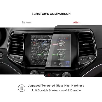 RUIYA Automobilių Screen Protector For Grand Cherokee 8.4 Colių 2019 2020 GPS Navigacija, Touch Centro Ekranas Auto Interjero Priedai
