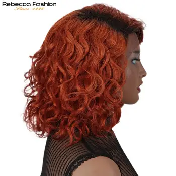 Rebecca Garbanotas Plaukų Nėrinių Priekinės Žmogaus Perukai Už Juodaodžių Moterų Nėriniai Dalis Perukas, Vidutinio Ilgio Palaidi Garbanoti Vandens Banga Šviesūs Raudona Juoda