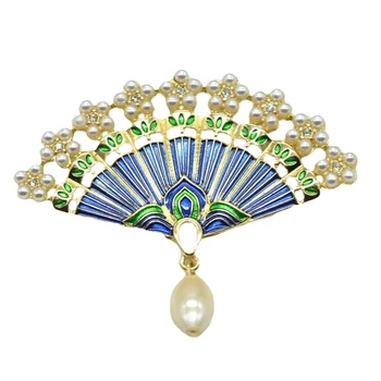 Retro stiliaus Kinijos Sagė pearl stud diamond inkrustacijos Sagės Auskarai emalio lašas aliejaus paprasta Pin NAUJAS