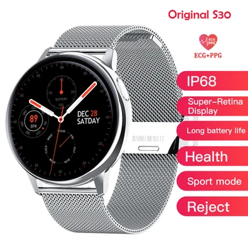 S30 Smart Watch Vyrų EKG IP68 Vandeniui Širdies ritmas, Kūno temperatūra Stebėti Smartwatch Moterų Atnaujinti S20 už Xiaomi 