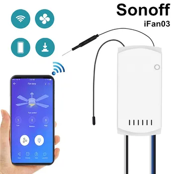 SONOFF IFan03 Wifi 433 RF/APP/Balso Nuotolinio Valdymo pultą Smart Ventiliatoriaus Jungiklis Ventiliatorius/Šviesos Valdiklis su 