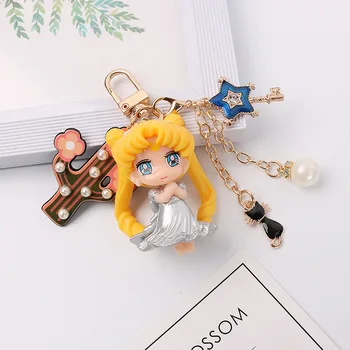 Sailor Moon Interneto Įžymybė Key Chain Automobilių Kuprinės Pakabuką Mėgėjams Lėlės Keychains Negraži Pretty Girl Kariai Ins Širdies Raktų žiedas 2020 m.