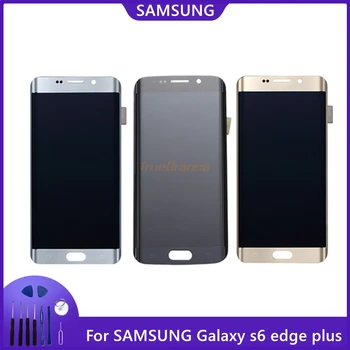 Samsung Galaxy S6 Krašto PLIUS G928 G928F G928G LCD Ekranas Jutiklinis ekranas Su frame skaitmeninis keitiklis Surinkimo Samsung G928T G928A