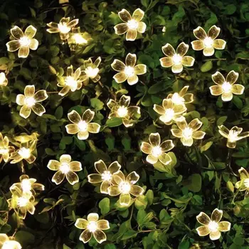 Saulės string šviesos lauko LED vandeniui sodo kiemo balkono namų dekoro žibintai mirksi žiburiai string žibintai