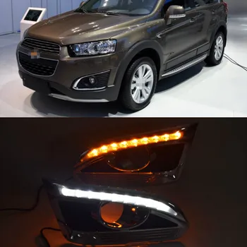 Savo ruožtu Geltonai Signalo Funkciją Automobilių DRL Lemputė 12V LED Šviesos važiavimui Dieną Dienos šviesą, Už Chevrolet Captiva m. m. 2016 m.