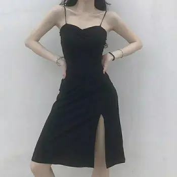 Seksualus Bodycon Tvarstis Suknelė Moterims Spageti Dirželis Juodas Apvalkalas Mini Suknelė Atsitiktinis Šalies Apynasrio Suknelė Vestidos 2021 Naujas