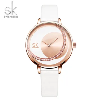 Shengke Krištolo Apyrankė Moterų Laikrodžiai Prabangos Prekės ženklo Moterų Laikrodžiai SK Mados Ponios Žiūrėti Moterų Kūrybos Laikrodis Reloj Mujer