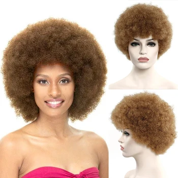Sintetinis Perukas Afro Moterys Rūšiuoti Bppm Plaukų Stilius, Minkštas Pluošto Keistą 12 Colių Palaidi Plaukai Juoda Šalies Šokių Perukai su Kirpčiukais