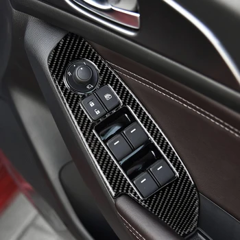 Skirta Mazda3 Axela BM 2013-2016 m. Automobilių Reikmenys Anglies Pluošto Interjero Duris Porankiu Skydelio Lango Pakėlimo Jungiklį Rėmo Dangtis Lipdukas