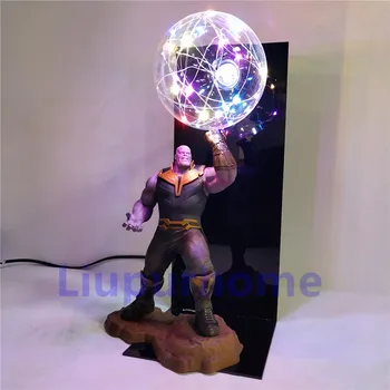 Stebuklas Lampara Super Herojus Endšpilis Thanos Infinity Pirštinė Led Nakties Šviesa 