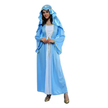 Suaugusių moterų, vyrų, mėlyna Helovinas šalis drabužius arabų Arabų kostiumas Romos princas drabužiai suknelė, lankelis