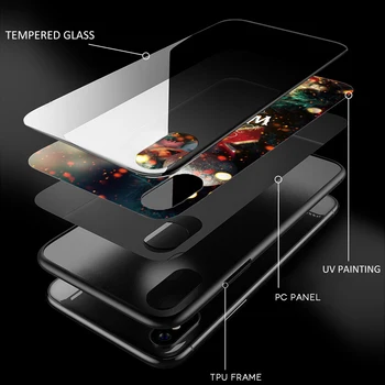 Sugoi Senpai Anime waifu Grūdintas Stiklas TPU Juoda Atveju iPhone, SE 2020 m. 11 Pro X arba 10 8 7 6 6 S Plius Xr Xs Max
