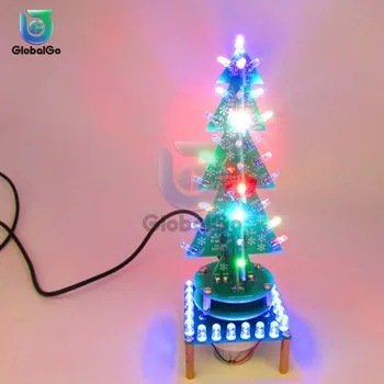 Sukasi spalvinga muzika Kalėdų eglutė LED vandens lempa + mirksinti šviesa dalys 