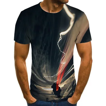 T shirt Mens Naujas Vasaros 3D Spausdinimo Motociklo Cool marškinėlius Vyrų/Moterų Viršūnių Tees Mados Trumpas Rankovės 3d marškinėliai Plius Dydis 6XL