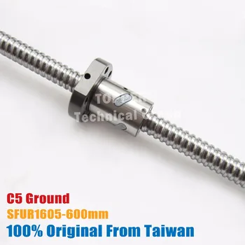 TBI 1605 C5 600mm užsakymą šlifavimo ballscrew 5mm švino su SFU1605 ballnut+end, naudojami didelio tikslumo CNC 