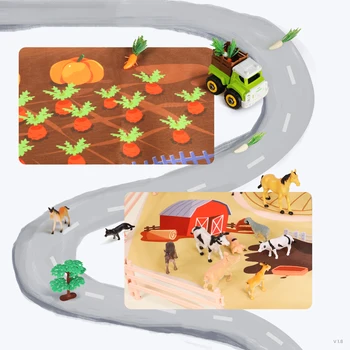 TUMAMA Vaikų Švietimo Realus Ūkininkas Gyvenimo Žaislas Automobilis Žaislas Veiklos Žaisti Mat naminių Paukščių, Daržovių Medžio Tvora Dovanų Rinkiniai
